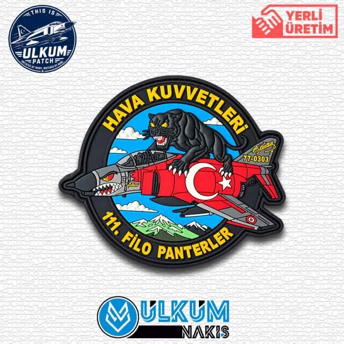 Hava Kuvvetleri 111 Filo Panterler 3D Pvc Patch